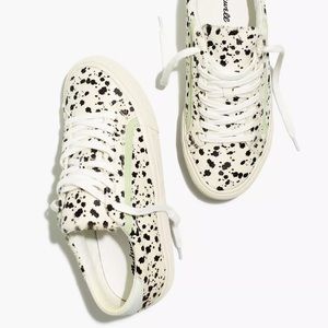 Madewell Sidewalk Low-Top Sneakers in Spatter-Painted Calf Hair 10M NWOT